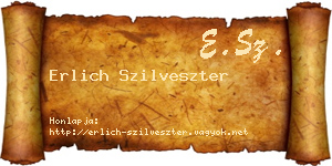 Erlich Szilveszter névjegykártya